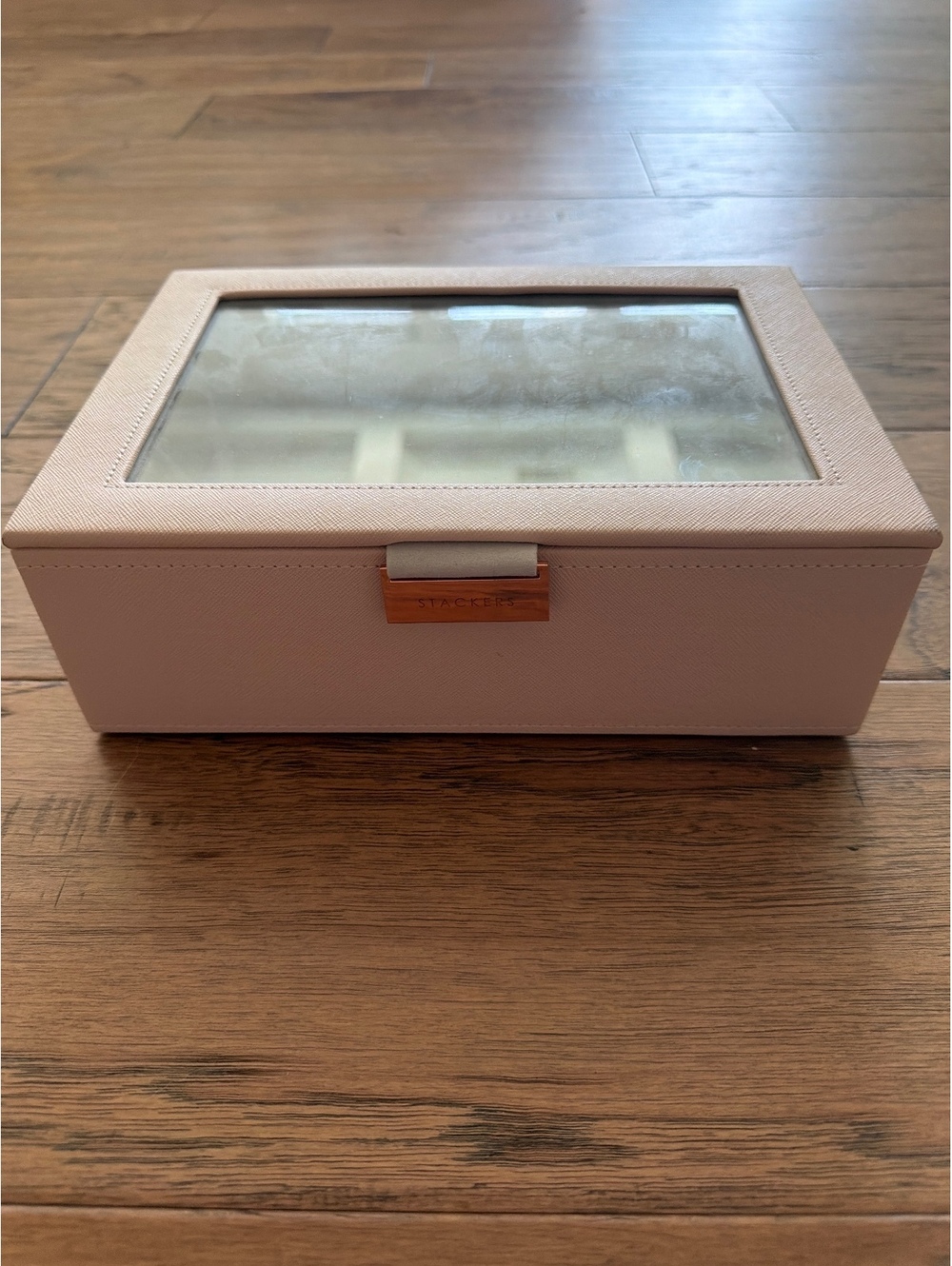 Stackers Glasses or Sunglasses Box with Glass Lid in Pale Pink